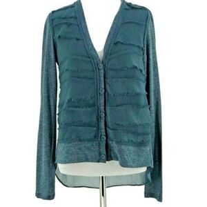 Vanessa Virginia Split Back Sheer Mix Layer Blouse